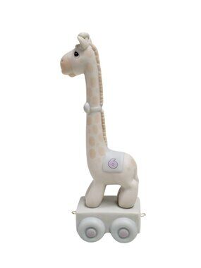 80s - 90s Precious Moments Giraffe - 6th birthday series train figurine